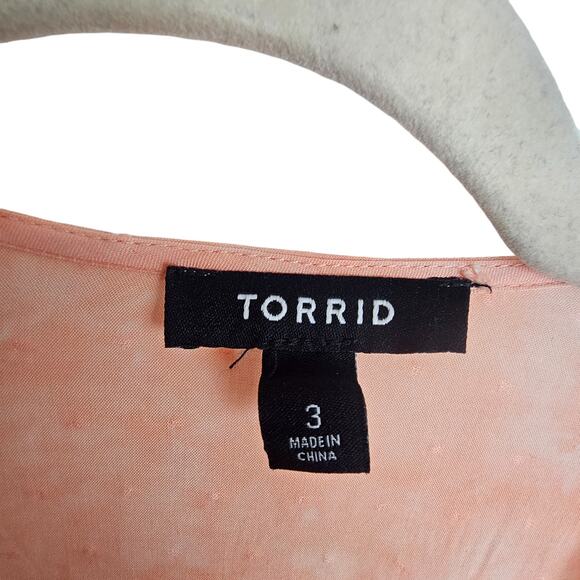 Torrid Kimono Duster Open Front Kimono Plus Size 3X Orange White Tie Dye Kimono - Picture 8 of 10